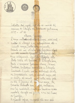 First page of G. Marra letter