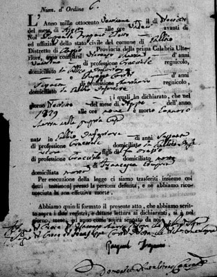 Gennaro Marra Death 1829.JPG