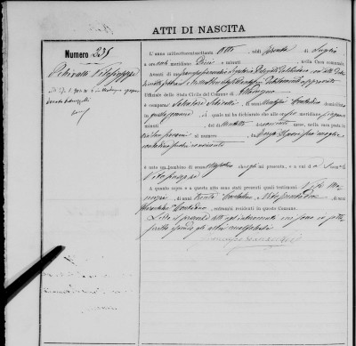 Birth record for my great-great grandfather
