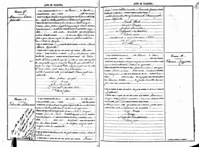 Filomena Palumbo 1881 birth record with marriage notation.jpg