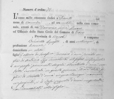 Marriage Record for Benedetto Esposito and Angela Muscatiello 1812.jpg