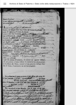 La Barbera,Sebastiano-1824-07-12-Marriage Record Of Sebastiano and Giuseppa Satariano.png
