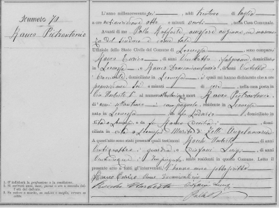 1906 Atti di Morte - Pietrantonio Rauco