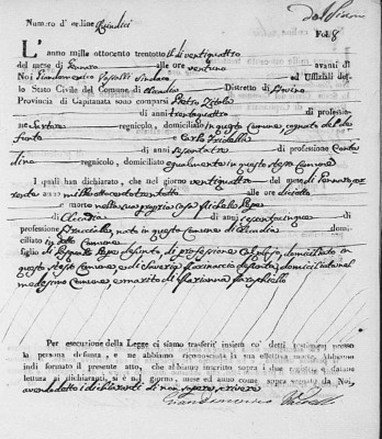 PAPA Michele UNVERIFIED Atti di Morte (24 Jan 1838)(No. 15)(age 65).jpg