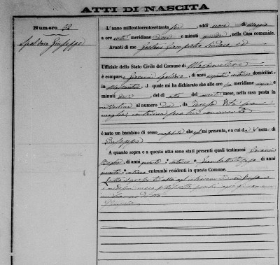 Giuseppe Spolidoro birth record extract.jpg