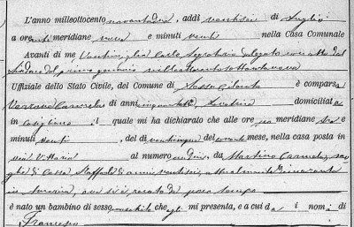 Francesco Cossa birth 1892 Sessa Cilento.JPG